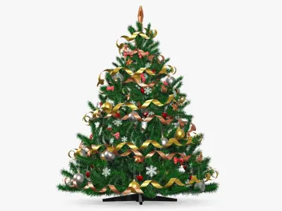 Fir tree artificial decorated 02 3D model