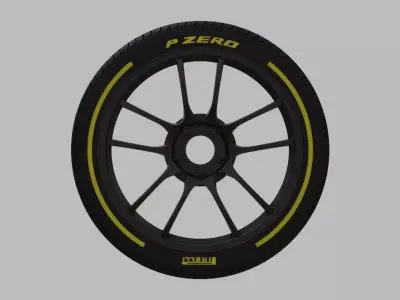 Miniature Enkei PF01 Rim and Tire - 3D Print - No Textures 3D print model