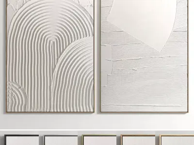 Plaster Two Photo Frame 62 Low-poly 3D model