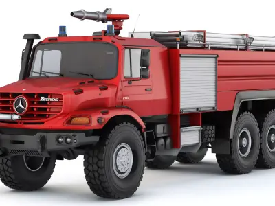 Mercedes-Benz Zetros 2733 fire truck 2022 3D model