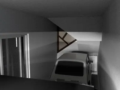 villa house with car 3D model