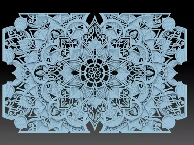 Ornament laser cut mandala 3D print model