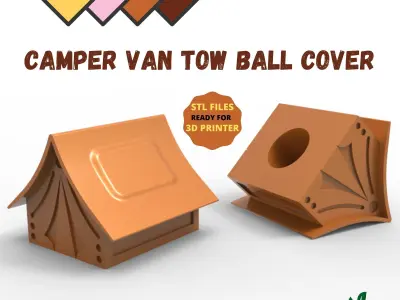 Camper Van Tow Ball Cover Cap Design 4 3D print model