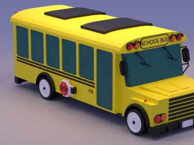 Cartoon School Bus 3D model