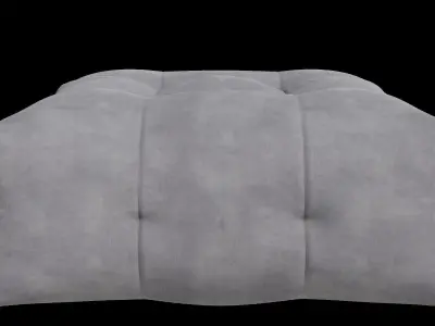 Rectangle Grey Pouf Low-poly 3D model