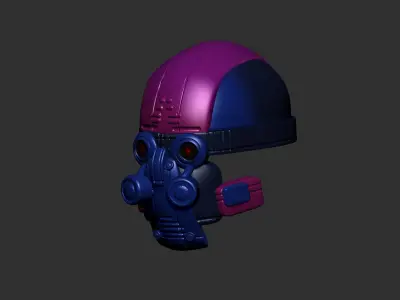 helmet high poly sculpt 3d printable ver 7 3D model 3D model 21