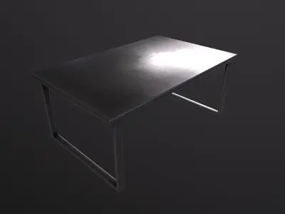 Black Metal Modern Table 3D Model Low-poly 3D model