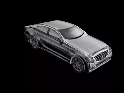 silver color car   Low-poly 3D model