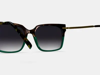 Vela Sunglasses in Aventurine Tortoise with Polished Gold 3D model
