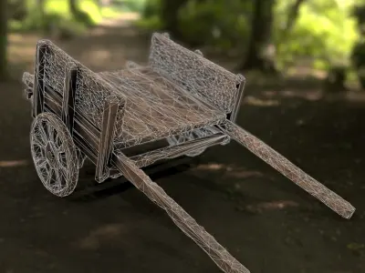 Cart Horse Low-poly 3D model