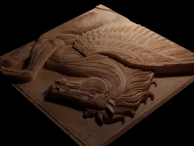 Pegasus CNC 3d Print High Relief Sand Casting 3D print model