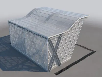 Carport Design With Steel Construction 4 3D model