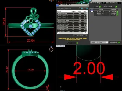 Jewelry Diamond Ring 3D Print Model  3D print model 4
