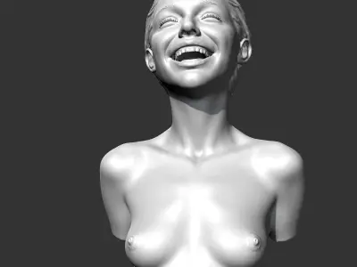 SC girl bust D 3D print model 3D print model
