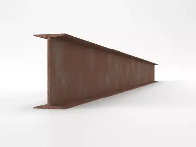 Steel Beam IPN 120 - European Standard - DIN 1025-1 Low-poly 3D model