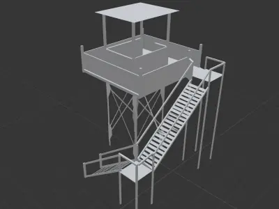 Military tower  Low-poly 3D model
