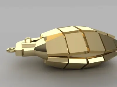 Grenade Pendant Gold Silver Platinum Luxury Jewelry 3D print model