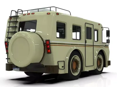 Cartoon Motorhome Low Poly 3D Model Low-poly 3D model