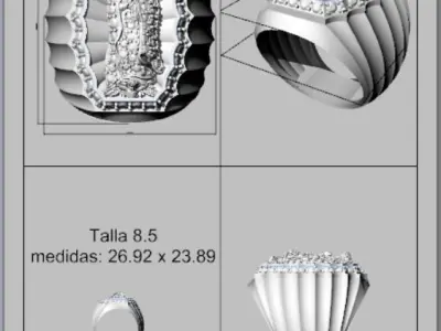 Anillo Virgen de Guadalupe Virgin of Guadalupe Ring 3D print model