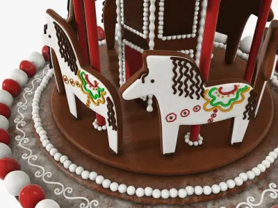 Christmas carousel cookie 3D model