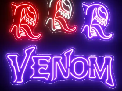 Venom Neon Signs 3D model
