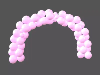 Carnival Balloon Garland V1 010 Low-poly 3D model