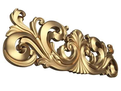 Carved Plaster Molding Decoration 023 Low-poly 3D model