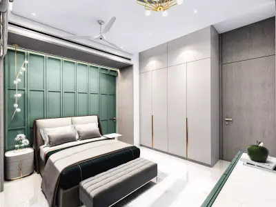 MODERN LUXURY BEDROOM DS001 3D model