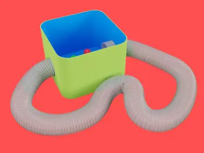 Hamster Plastic Tunnel Box Low-poly 3D model
