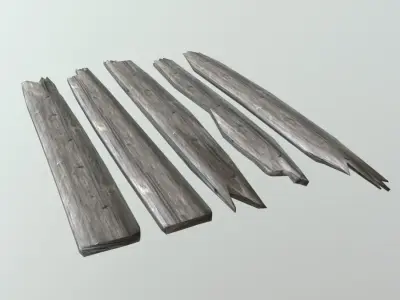 CC0 - Planks broken Free low-poly 3D model