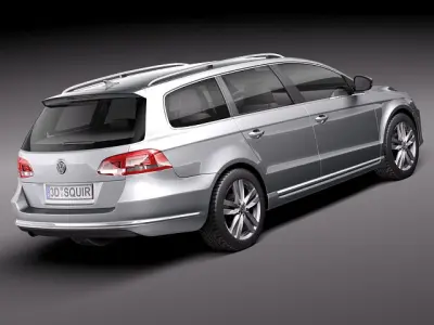 Volkswagen Passat 2011 Estate Wagon 3D Model 3D model