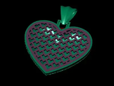 broken heart necklace 3D print model