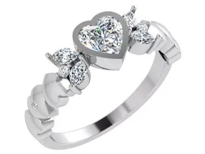 Heart Bezel Ring 4544 3D print model