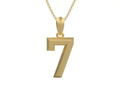 Model 1161 Number 7 Necklace Curved 3D print model