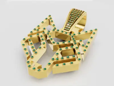 gold pendant  3D printable model   3D print model