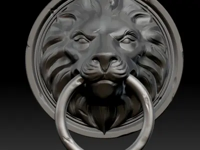 Lion Head Door Knocker 3D model