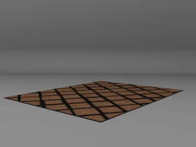 Brown and Black fishnet Rug Free 3D model
