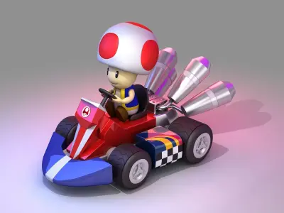 Toad from Mario Kart - Nintendo 3D model Low-poly 3D model
