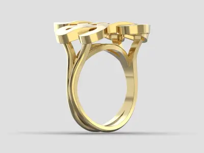 R 153 ring with ornament 3D print model