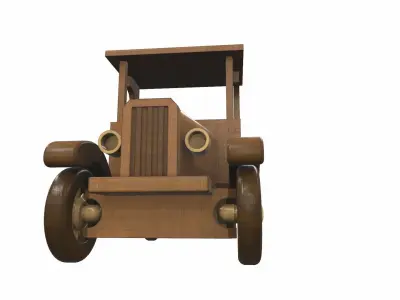Wooden car toy truck 6 Free 3D model