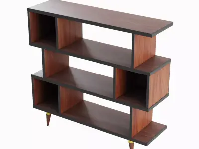 Modern Bookshelf 01 Low-poly 3D model