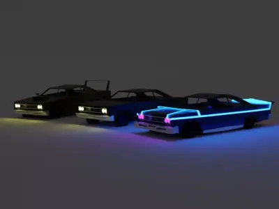 Plymouth Roadrunner Pack  Low-poly 3D model