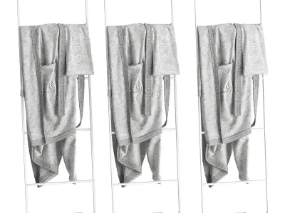 Bathrobe Hanging Set 08 3D model