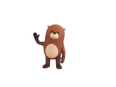 Rigged Beaver Character 3D model