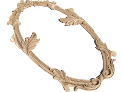 Frame-024 ornately carved wooden frame 3D model