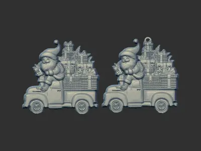 christmas sanda coming with gifts  3D print model