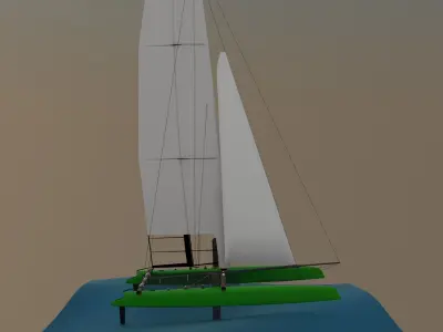 AC45 model 3D model catamaran 3D model