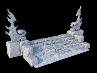 Fantasy stone stairs 3D model