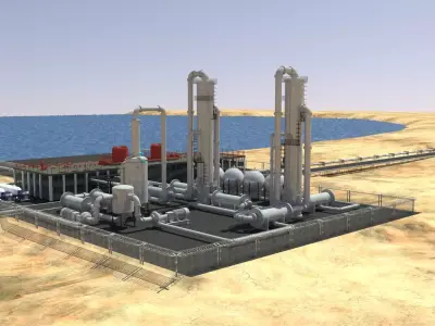 Chemical Plant for Dimethyl Ether production 3D model