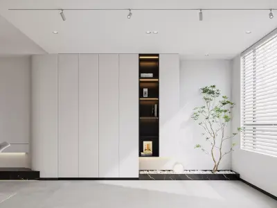 Modern living room dining room interior scenes  379 3D model
